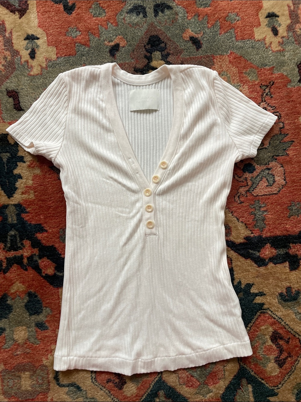 Citizens of Humanity Simette Henley Top size Small Pale Pink